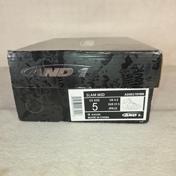 And 1 Slam Mid Youth Size 5 US 37.5 EU AD90178YBR Black/Red Basketball High-top - Picture 12 of 12